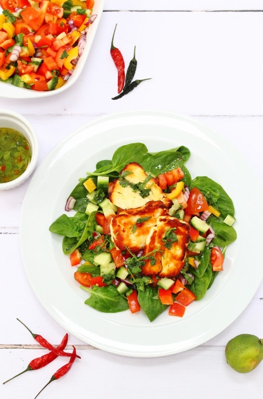 Halloumi salad with Mexican flavours
