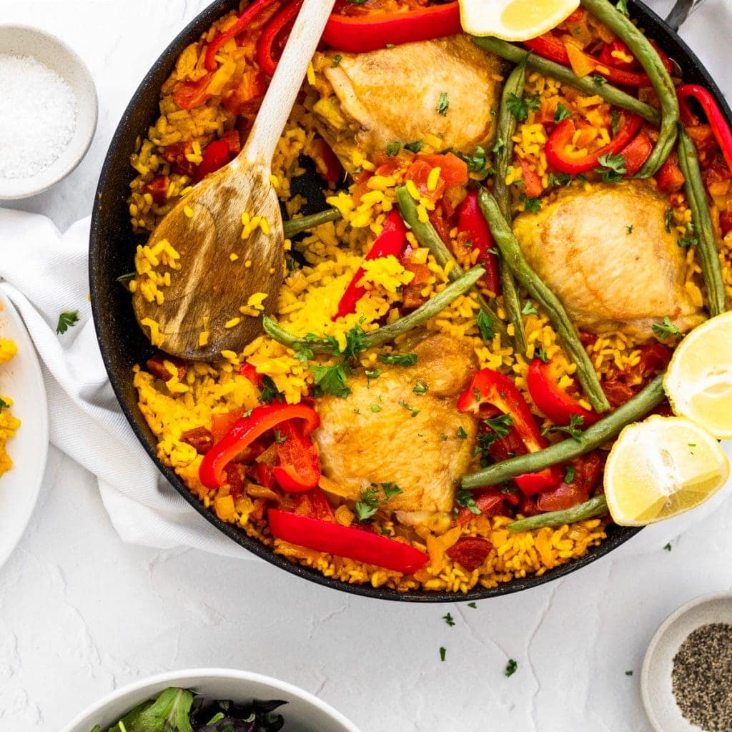 Paella in a pan