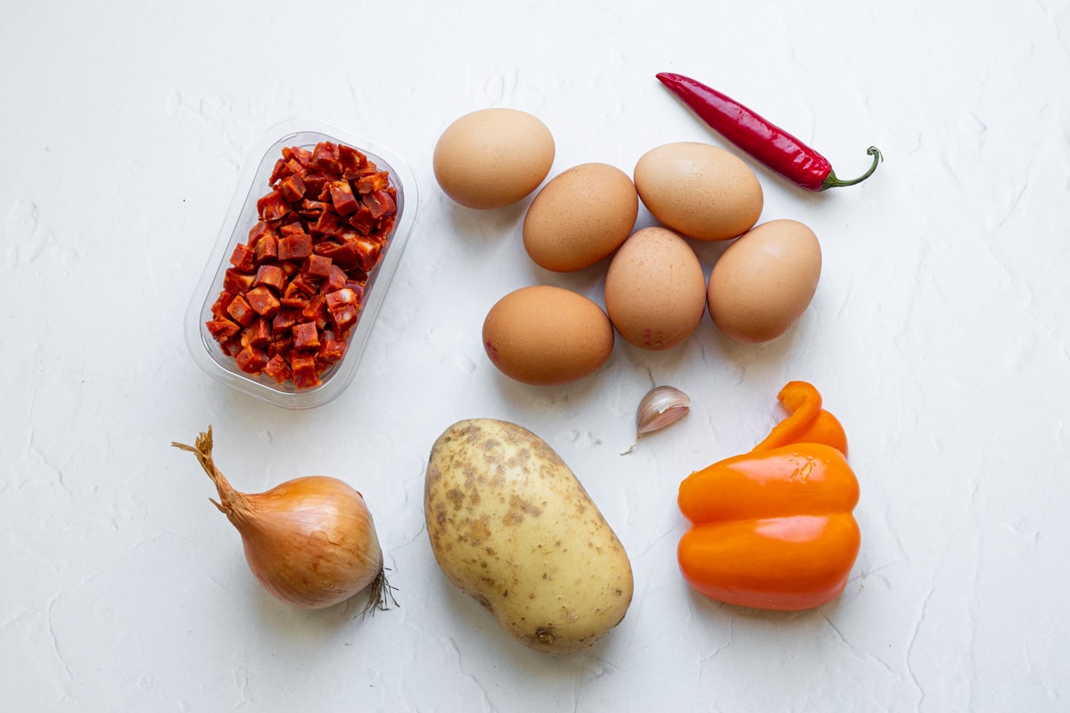 Ingredients for Spanish omelette