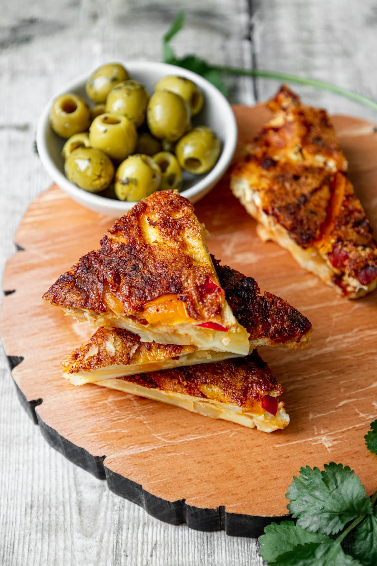 Spanish omelette and olives