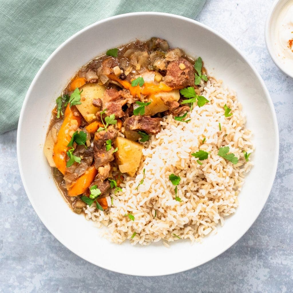 Bangladeshi beef stew in a bowl