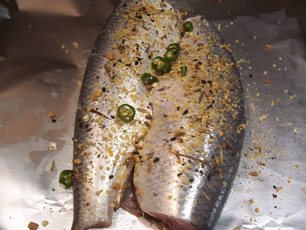 Baked herring with vinegar and pickling spices