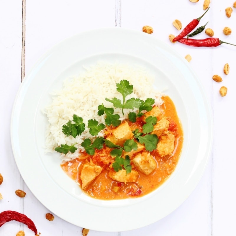 Brazilian Chicken Stew on a white plate