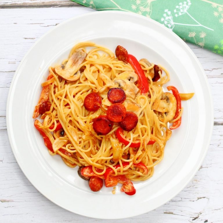 Easy Tomato And Chorizo Pasta - Searching For Spice