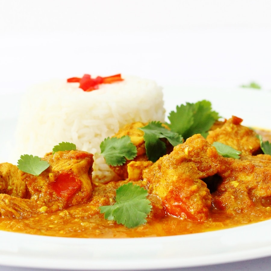 Burmese chicken curry with rice