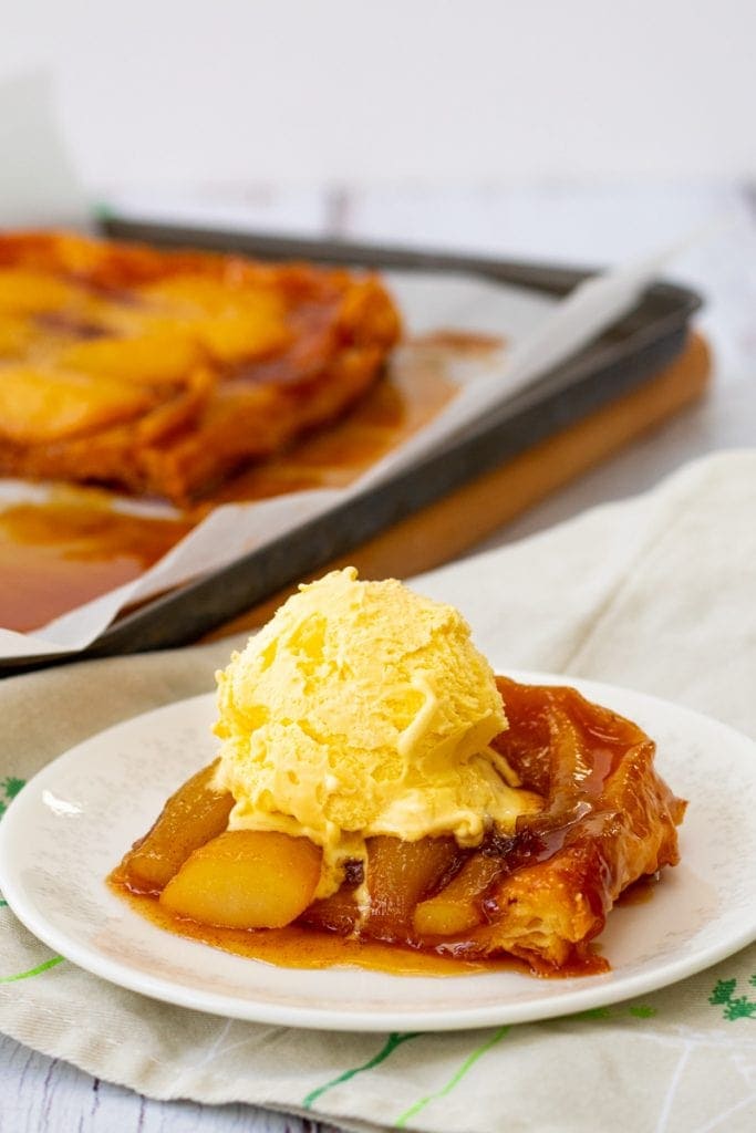 pear tarte tatin on a plate