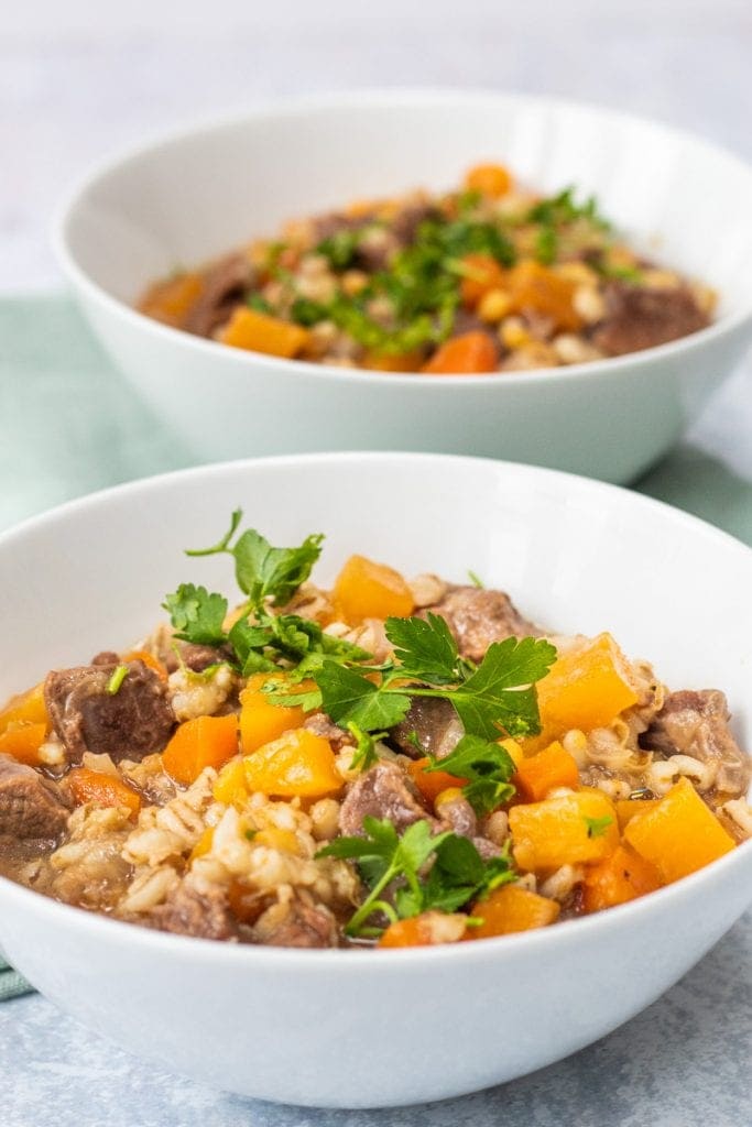 two bowls of scotch broth