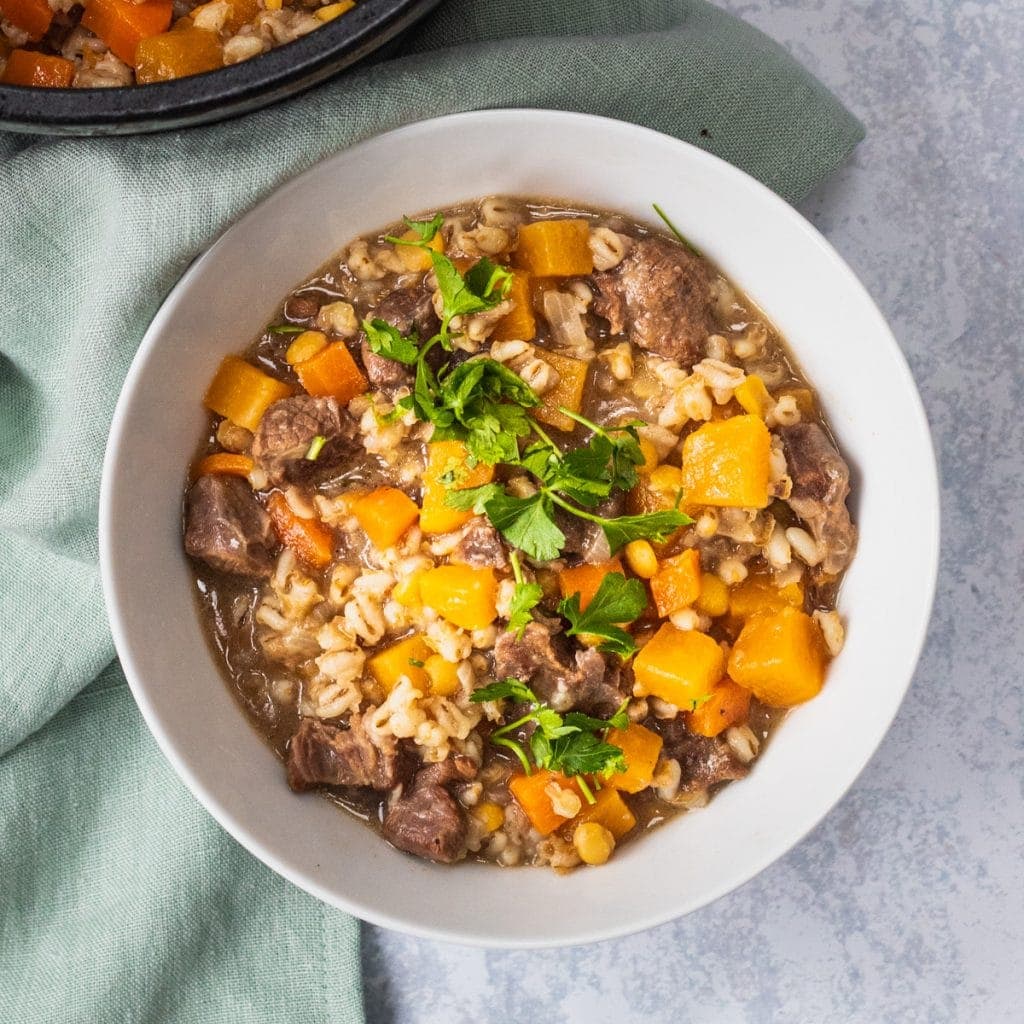 Scotch broth in a bowl