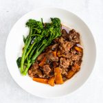 Bowl of juniper beef stew