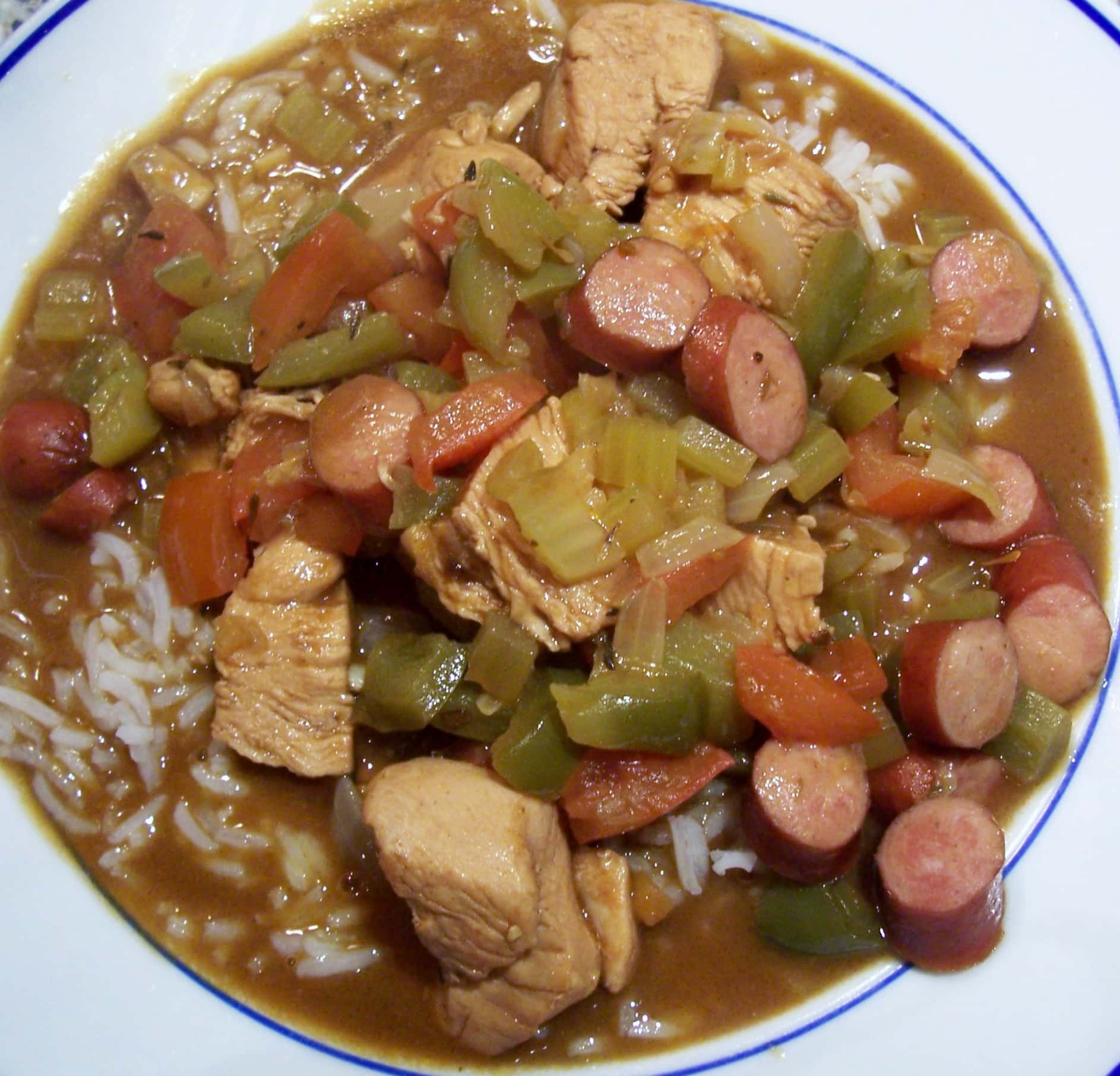 Chicken And Smoked Sausage Gumbo Searching For Spice