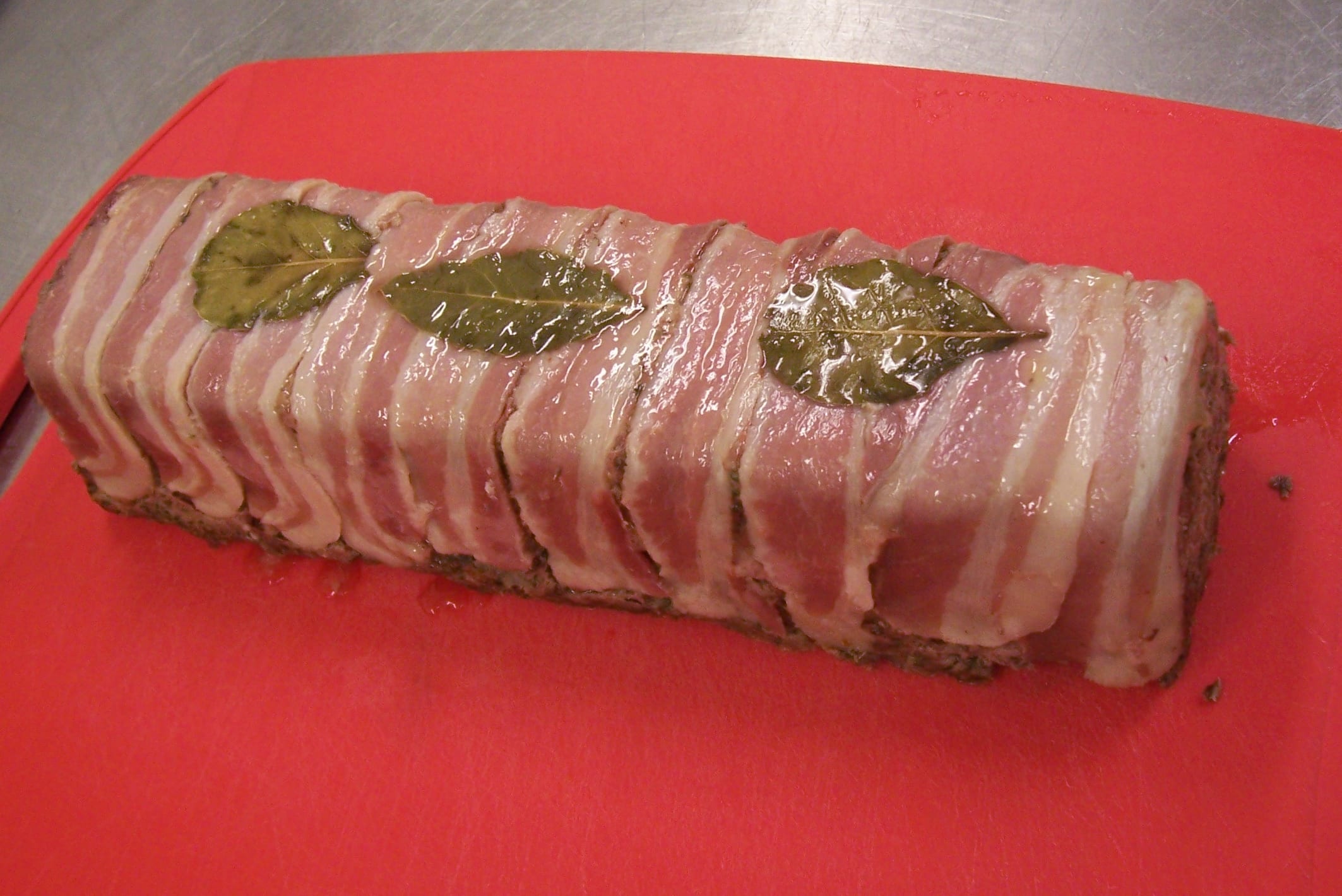 Terrine wrapped in bacon
