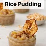 Coconut apple rice pudding pin image