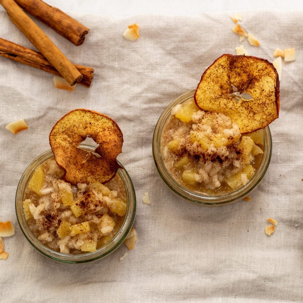 Apple Coconut rice pudding