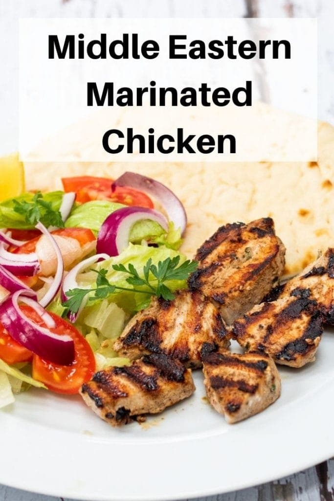 Middle Eastern marinated chicken pin image