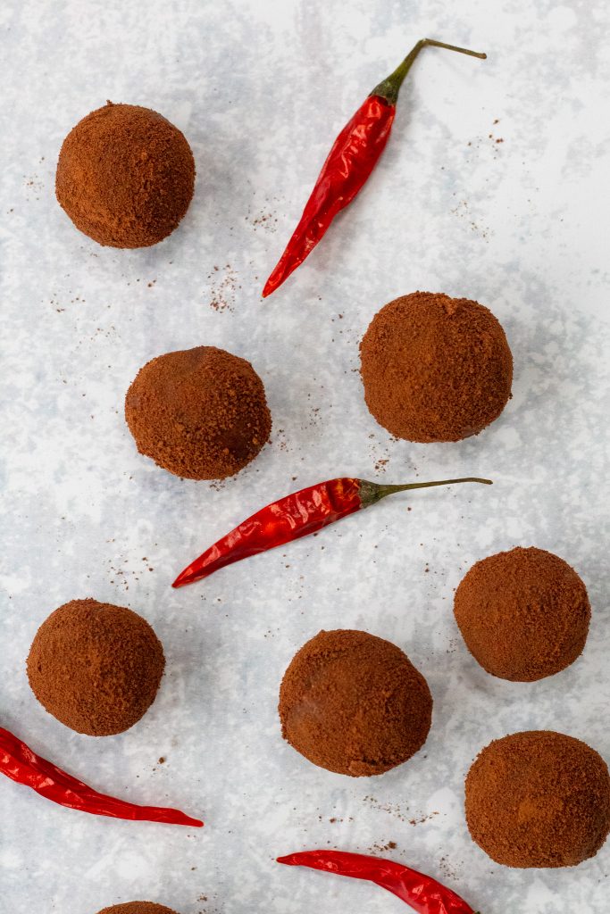 chocolate truffles with chilli peppers