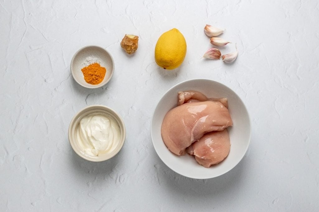 Ingredients for the chicken biryani marinade