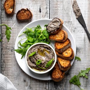 mushroom pate with toast