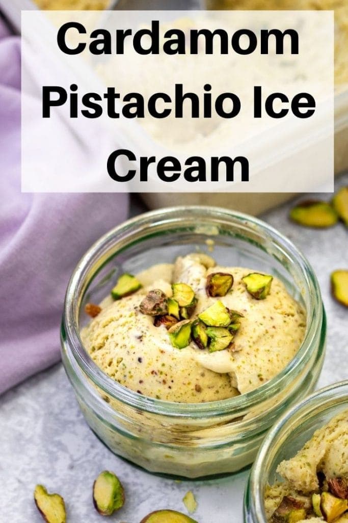Cardamom pistachio ice cream pin image