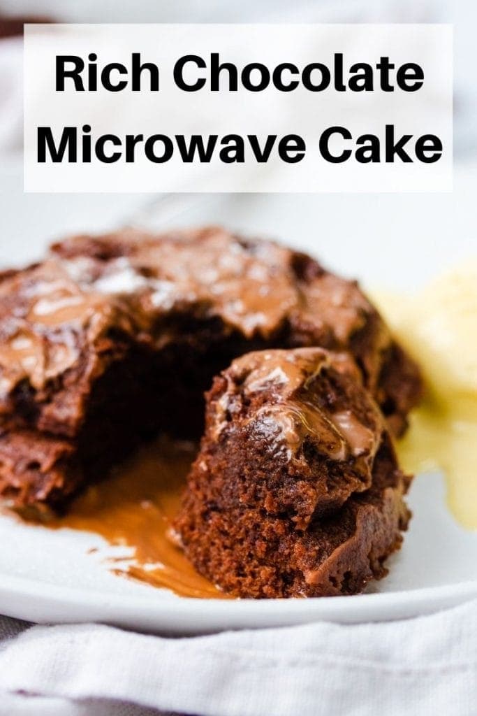 chocolate microwave cake pin image