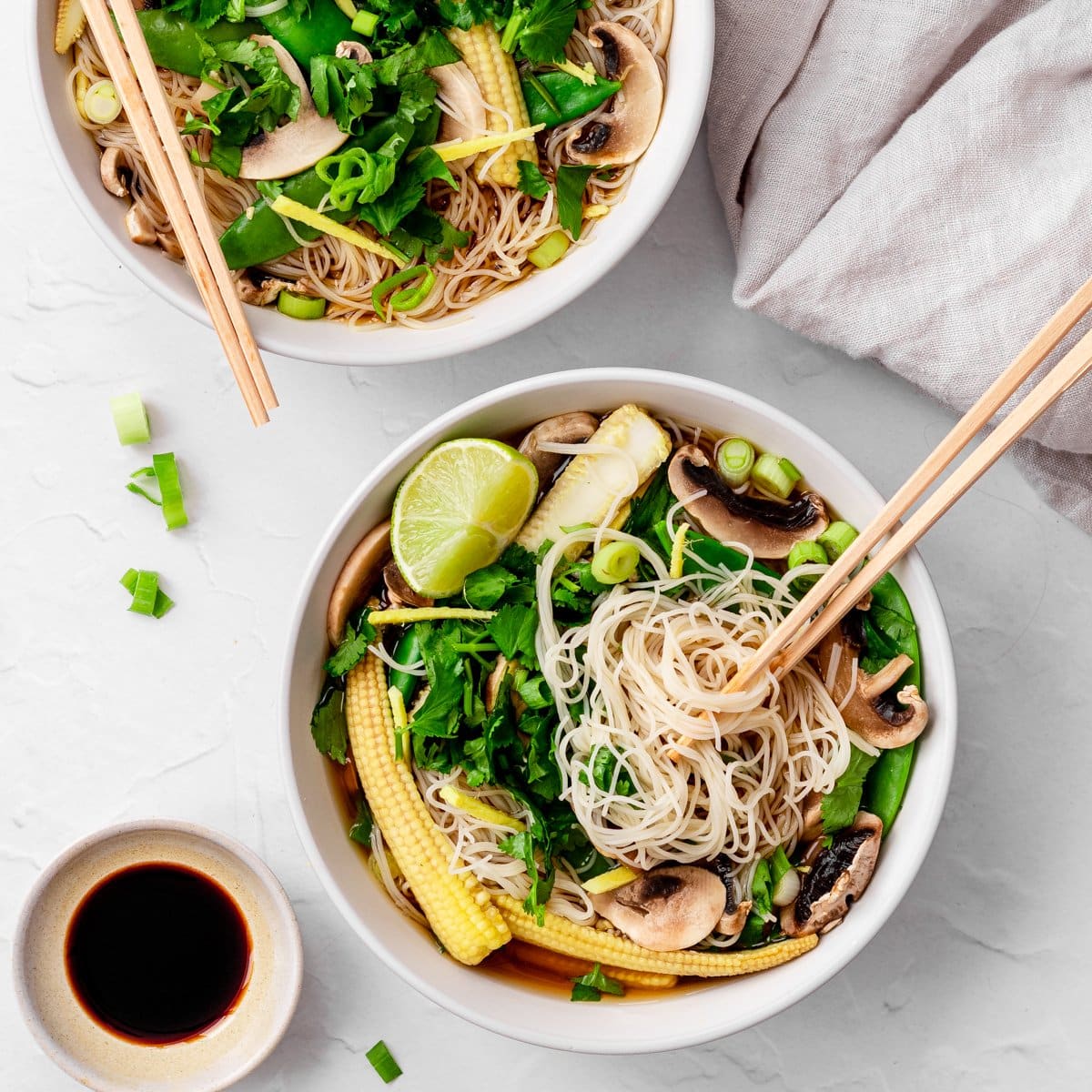 Quick Rice Noodle Soup