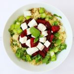 Couscous beetroot and feta salad