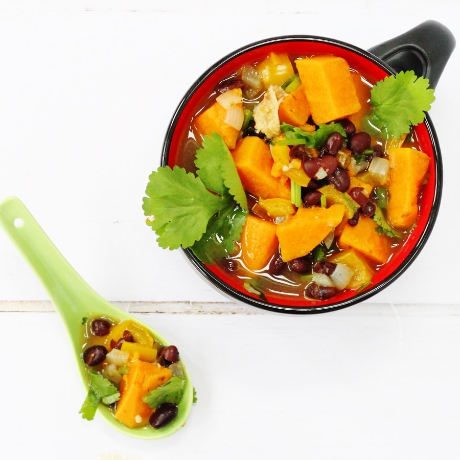 Black bean sweet potato soup