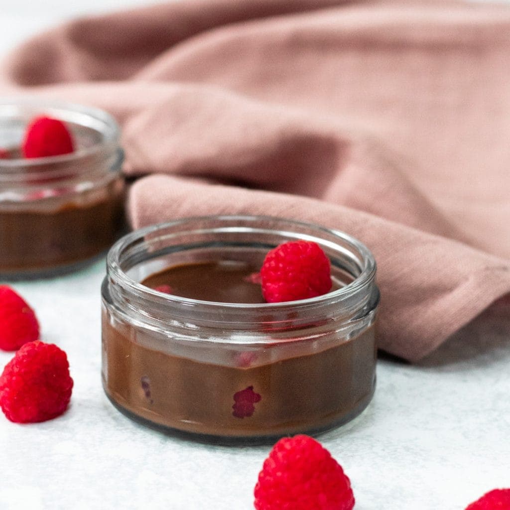 Chocolate raspberry dessert pots