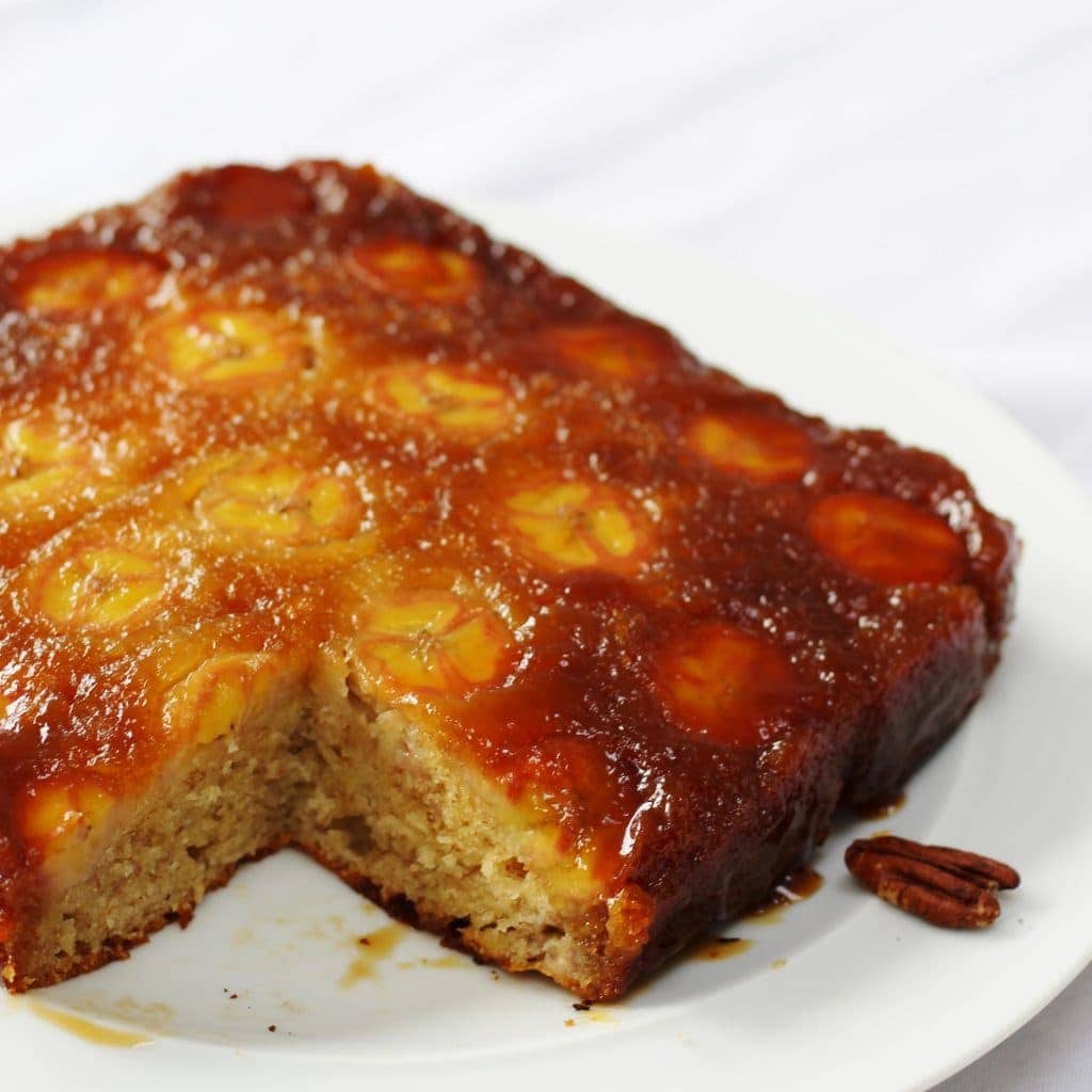 Caramel Banana Upside Down Cake