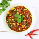 Green lentil and coriander soup