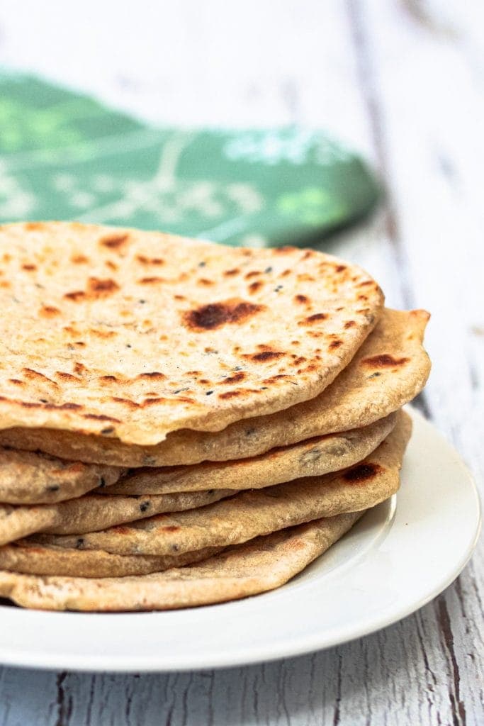 stack of nigella seed flatbreads