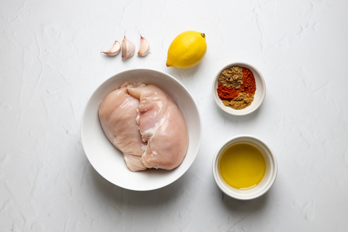 Ingredients for marinated griddled chicken