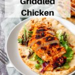 Marinated griddled chicken pin image