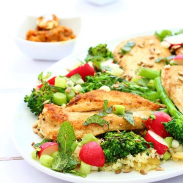 Jamie Oliver's chicken broccoli and bulgur wheat salad