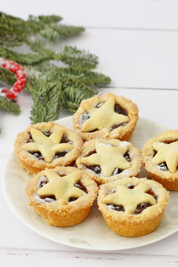 Mince pies on a plate