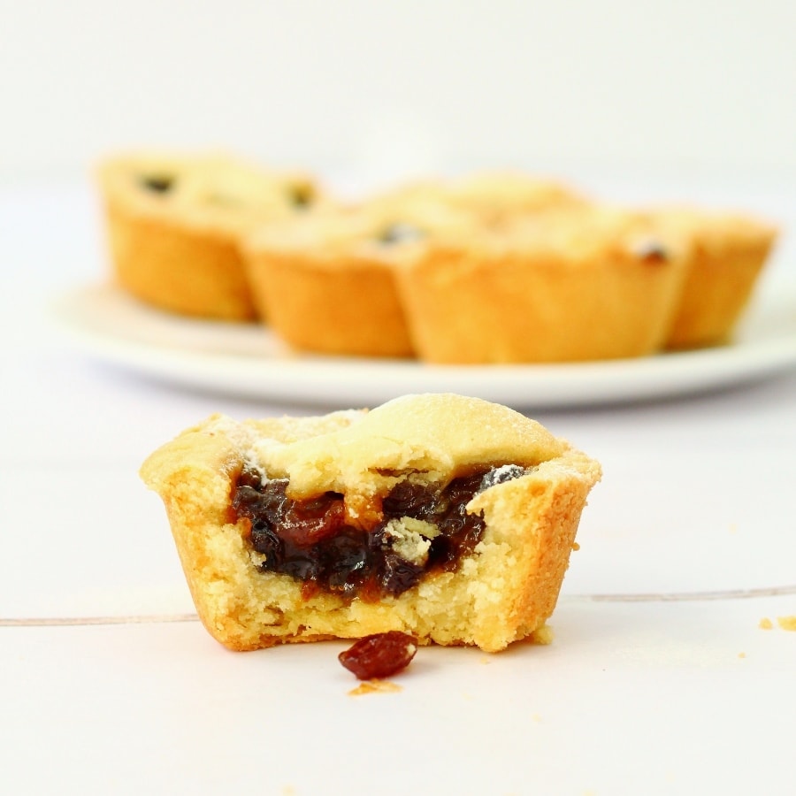 Mince pie with a bite taken out