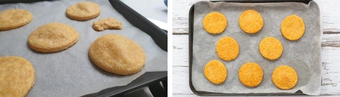 cheese and paprika biscuits on a baking tray