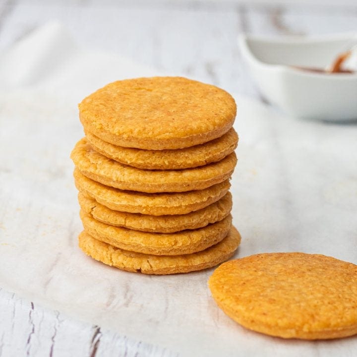 stack of cheese and paprika biscuits