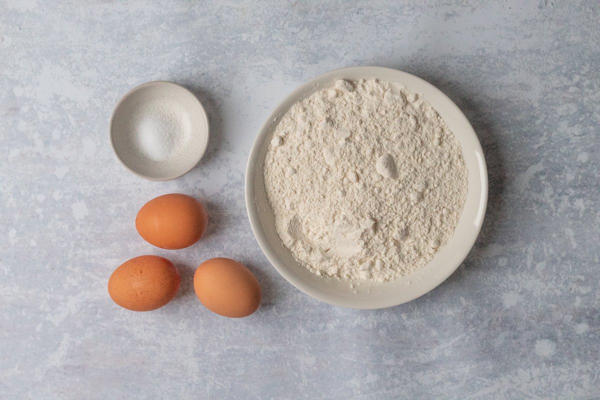 Ingredients for homemade pasta