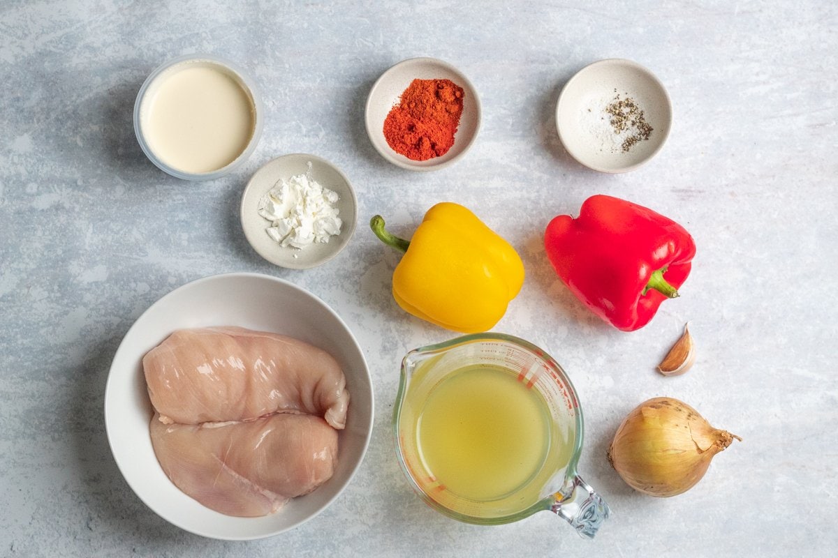 Ingredients for chicken paprikash sauce