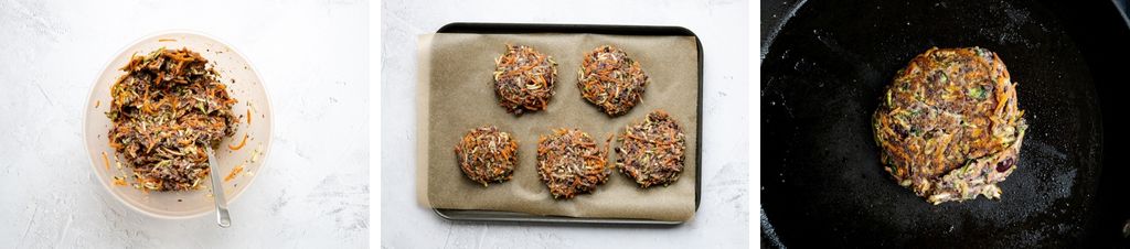 Step by step images for black bean burgers