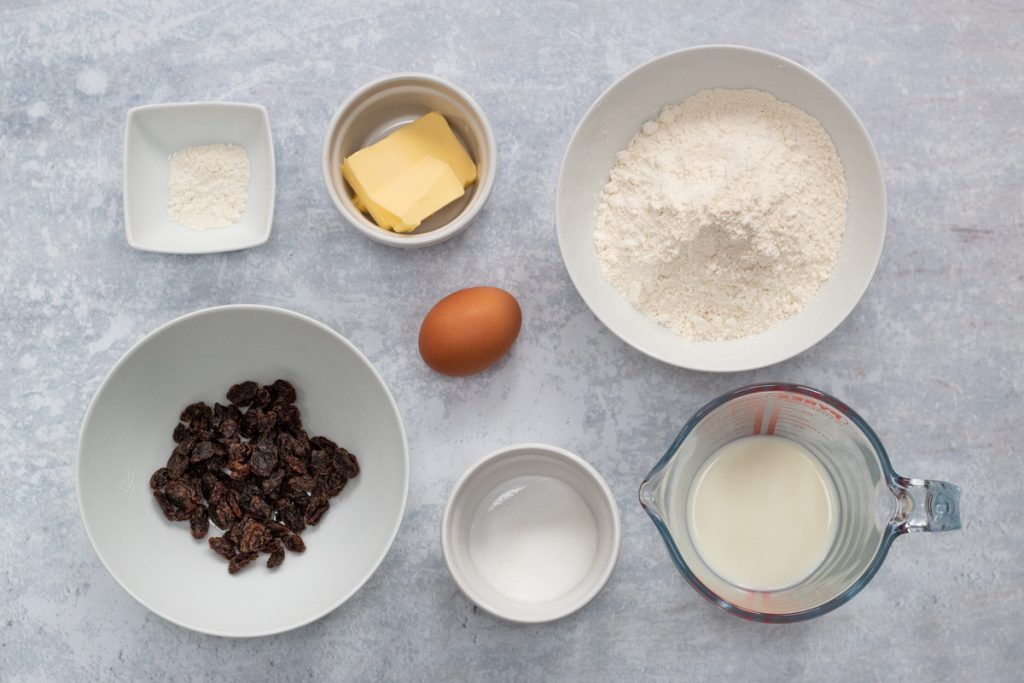 Ingredients for fruit scones