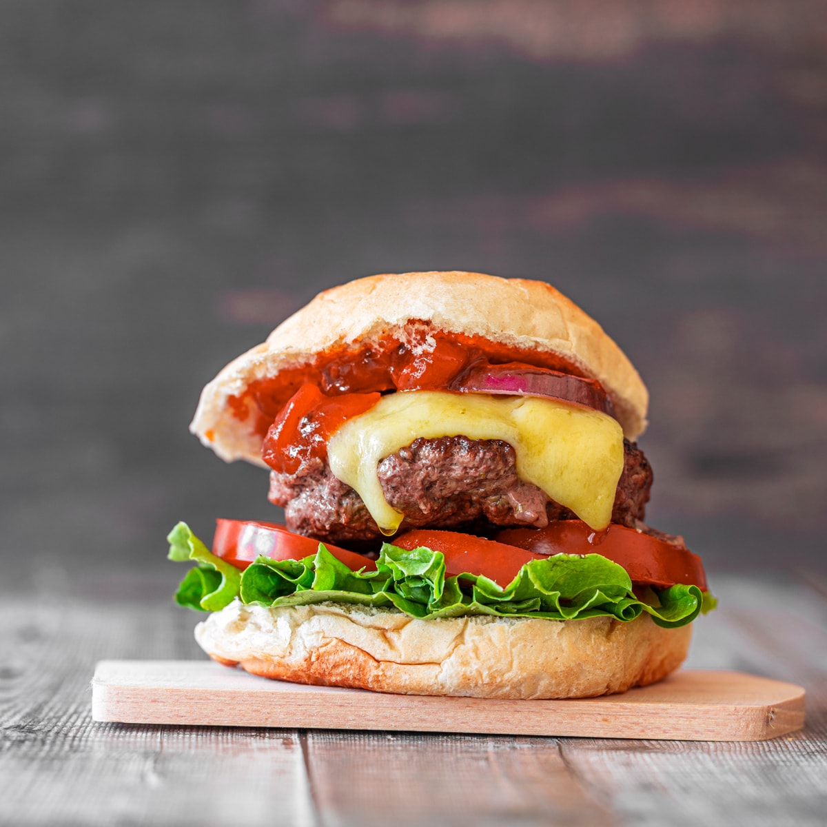 Homemade rosemary and thyme beef burger