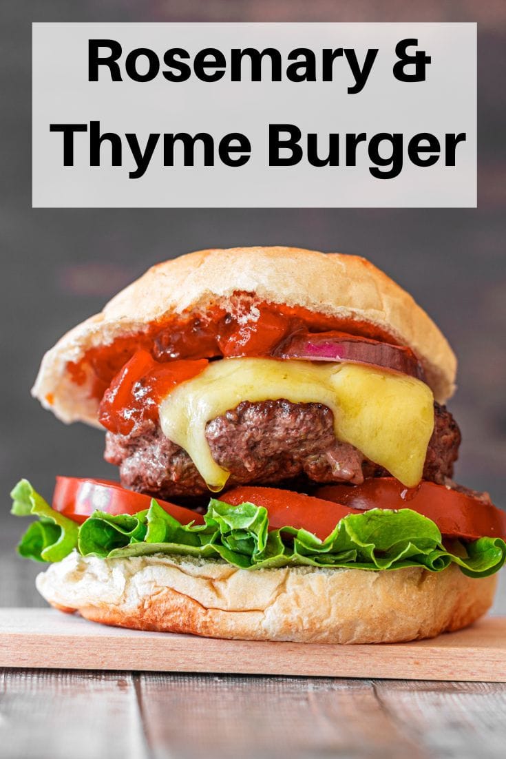 Rosemary and thyme burgers pin image