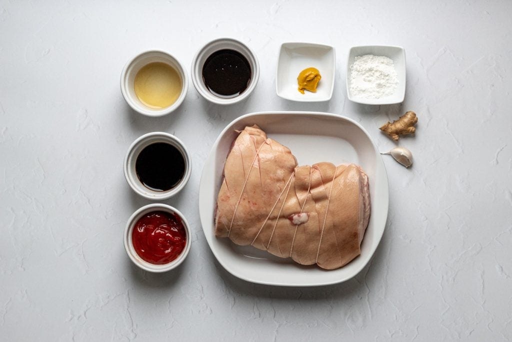Ingredients for slow cooker tonkatsu pulled pork