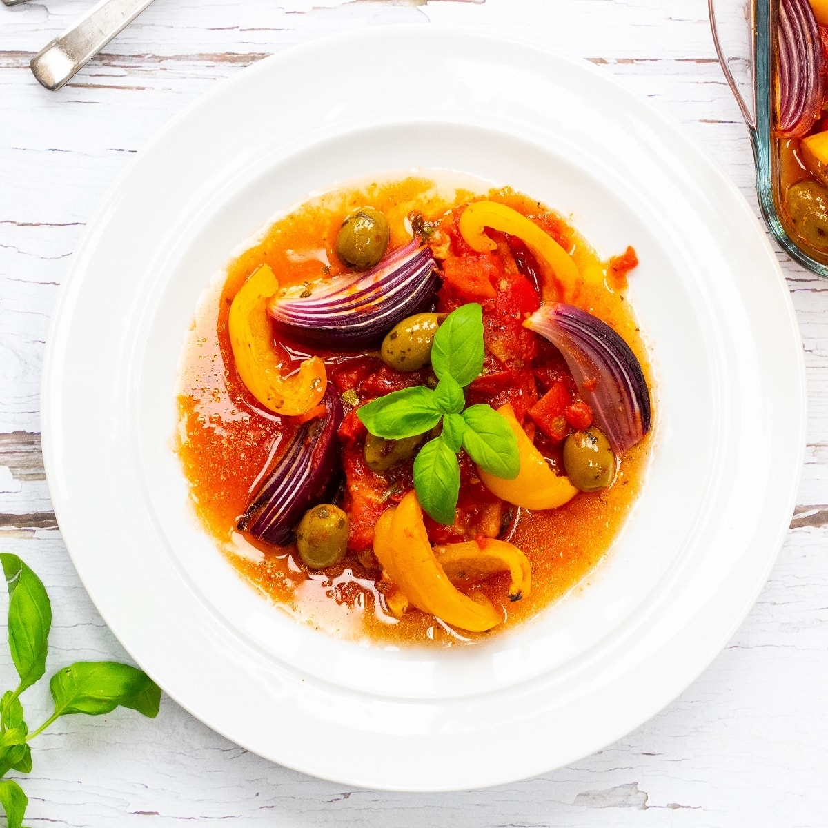 Mediterranean turkey bake on a plate