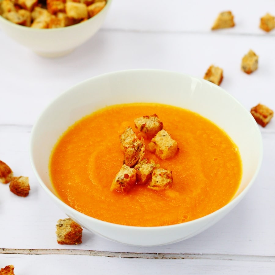 Bowl of carrot and ginger soup
