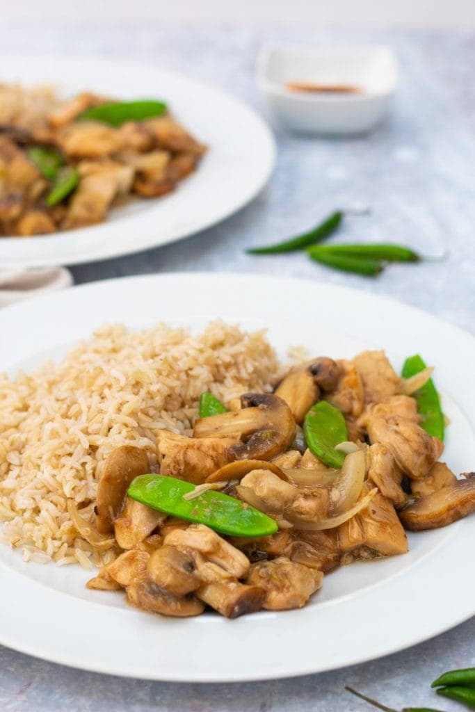 plates of Chinese chicken stew with rice