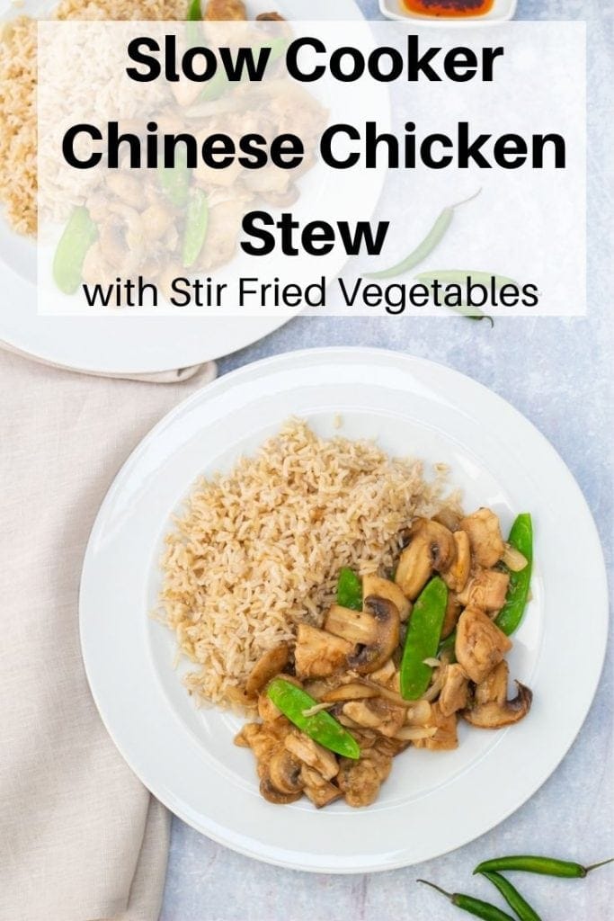 Slow cooker Chinese chicken stew pin image