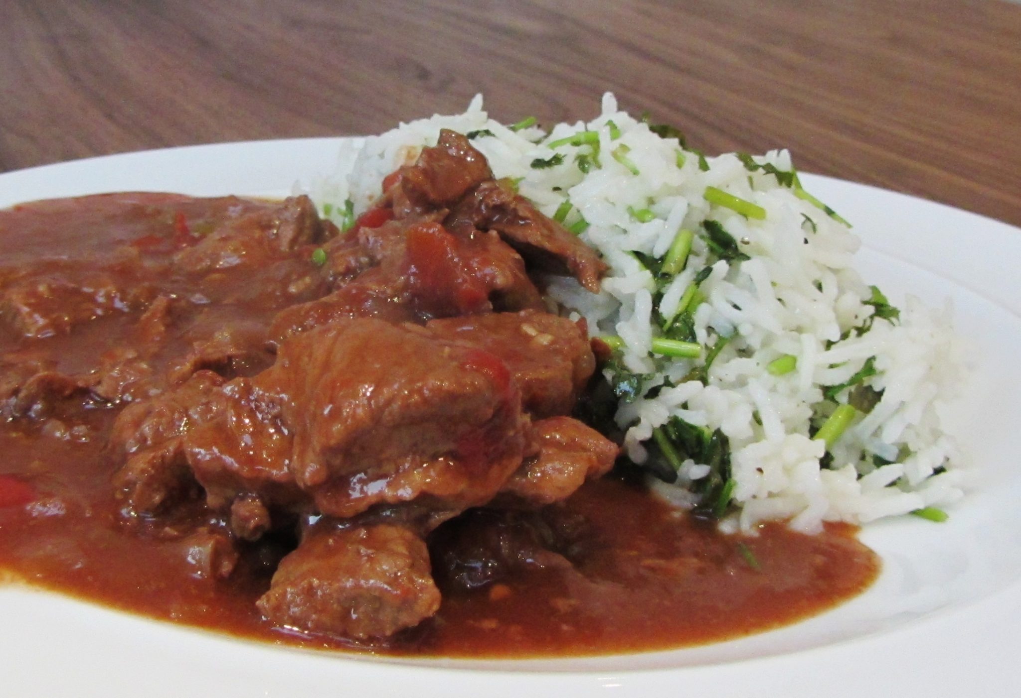 Slow Cooked Mexican Beef Stew with Lime and Coriander Rice Searching