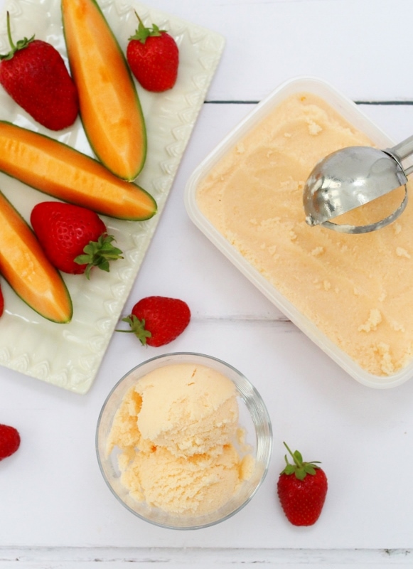 Cantaloupe Melon Frozen yoghurt